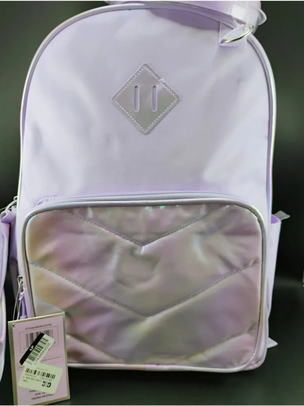 Pastel Lavender Backpack With Headphones Set Youth Adjustable Straps Durable